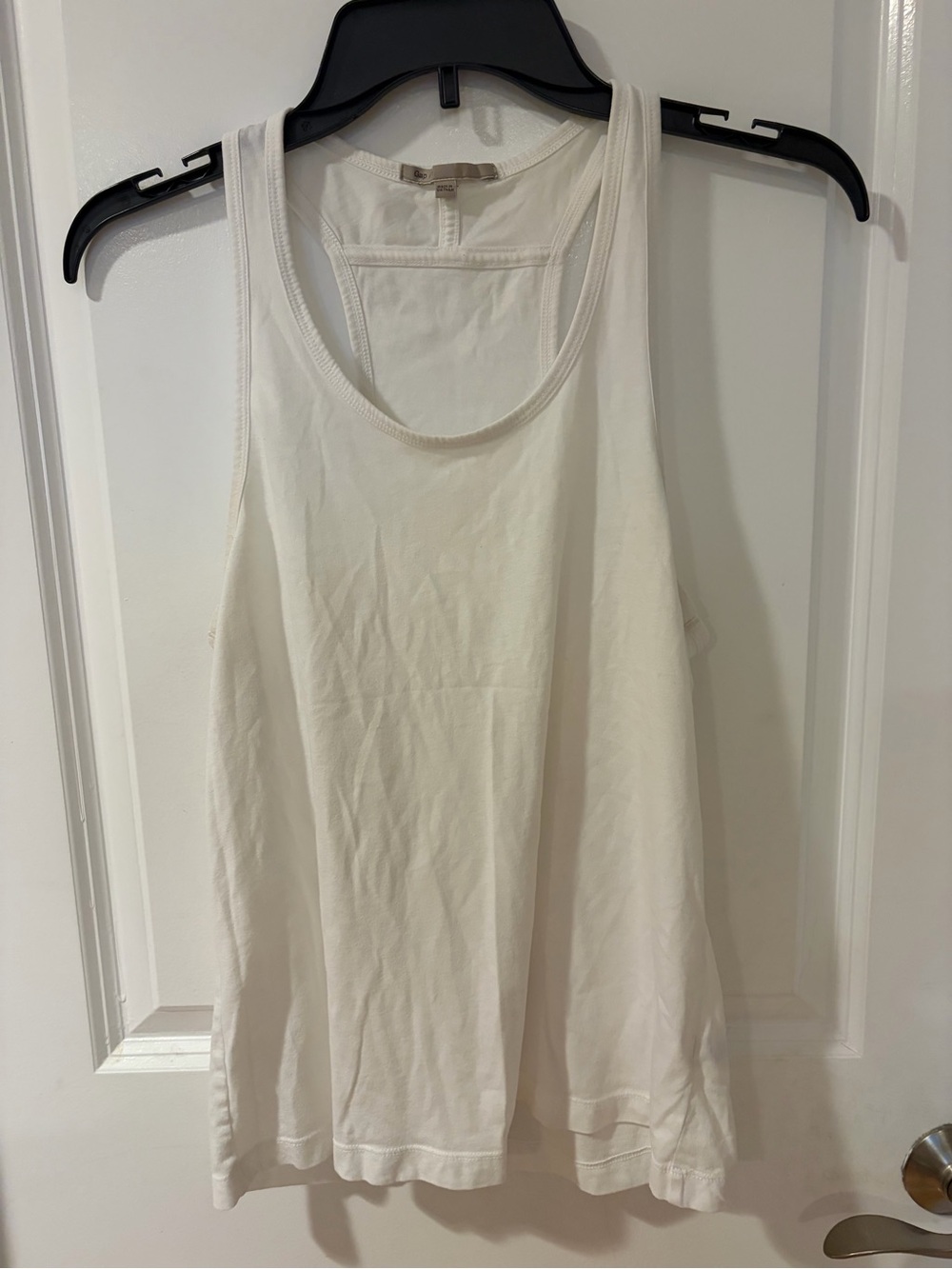 GAP White Racerback Flared Tank Top